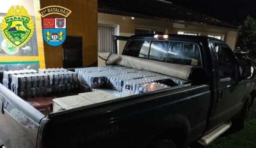 Polícia Militar apreende duas caminhonetes carregadas com bebidas da Argentina