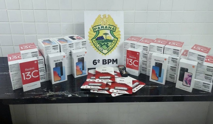 Polícia Militar apreende produtos estrangeiros no Bairro Pioneiros Catarinenses em Cascavel