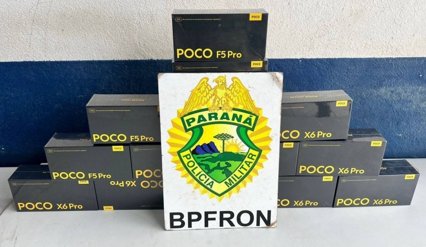 BPFRON apreende 14 celulares contrabandeados em ônibus em Cascavel