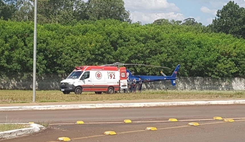 Idoso é transferido de helicóptero ao HUOP após sofrer infarto em Capitão