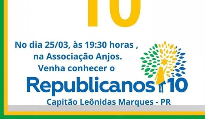 Partido Republicanos de Capitão vai realizar reunião partidária para promover novas filiações e traçar objetivos para o pleito eleitoral de 2024