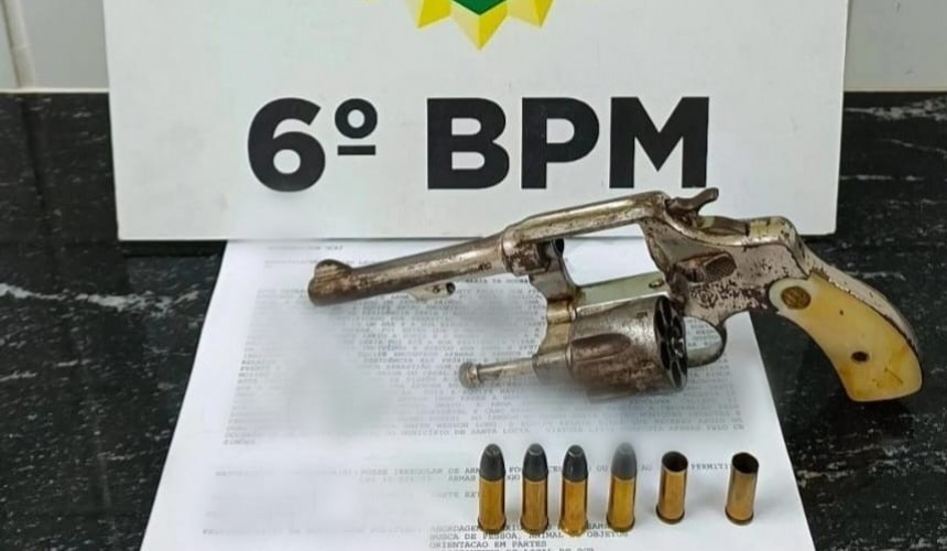 Após denúncia de disparo de arma de fogo Polícia Militar detém suspeito e apreende arma com munições em Capitão