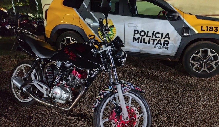 Polícia Militar de Capitão realiza abordagem e apreende moto com 11 mil reais em multas