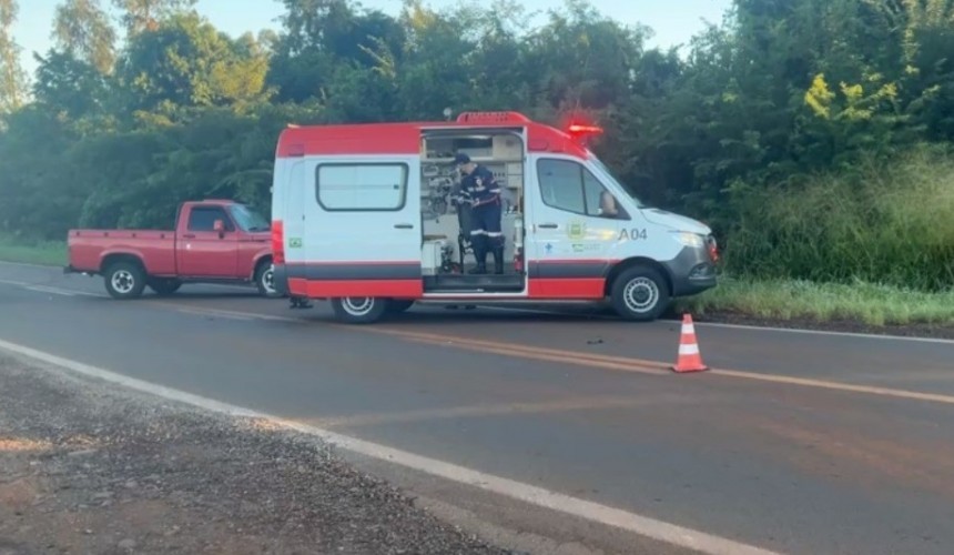 Trabalhador morre em acidente entre motocicleta e caminhonete na PR-281 entre Santa Izabel do Oeste e Realeza