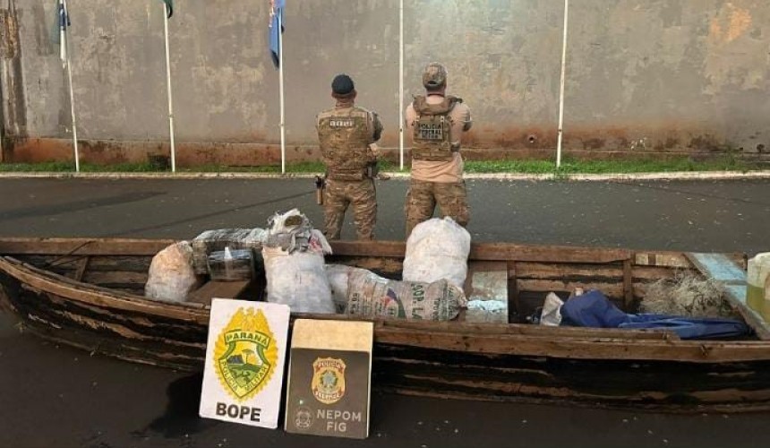 Embarcação com drogas é apreendida no Rio Paraná