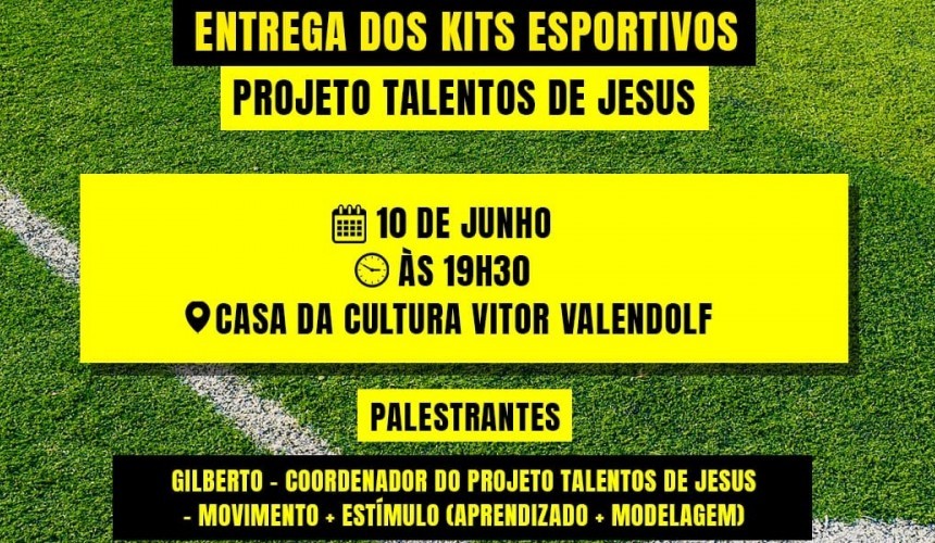 Através do Projeto Talentos de Jesus do Futebol Clube Cascavel, Capitão irá receber kits esportivos nesta segunda-feira (10)