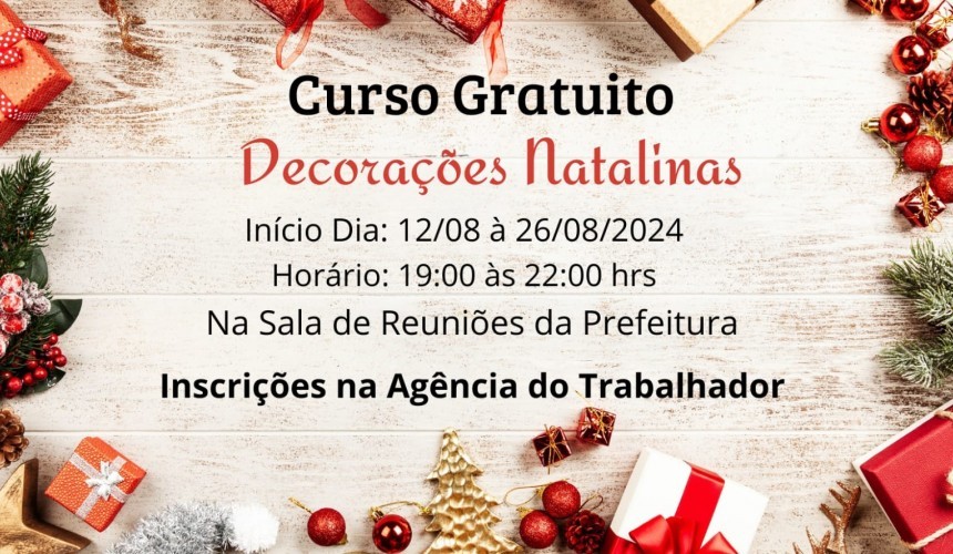 Secretaria disponibiliza curso de decorações natalinas em Capitão