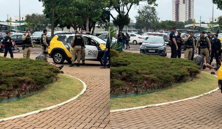 Homem em surto armado com faca invade Prefeitura de Cascavel